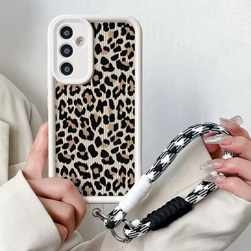 Leopard Wrist Lanyard Case for Samsung S Series & A Series by Agency286