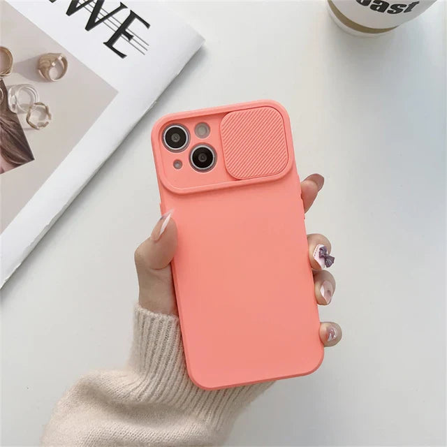 Soft Silicone Camera Protection Case with Slide Cover for iPhone by Agency286