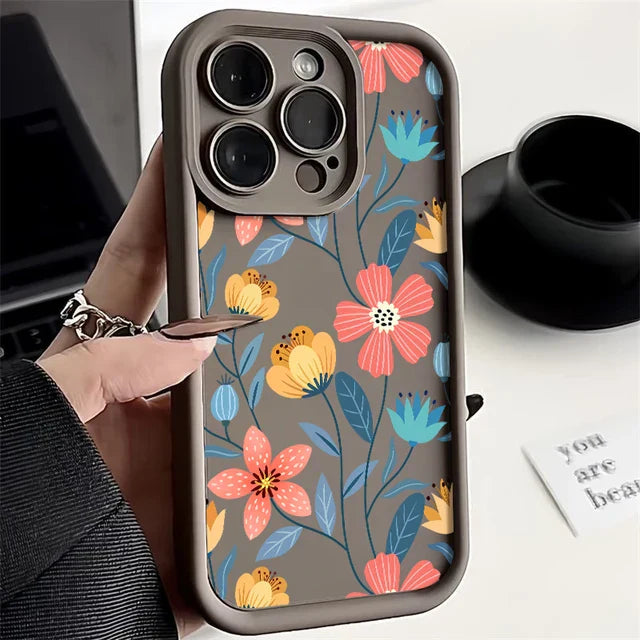 Colorful Flowers Silicone Phone Case for iPhone by Agency286