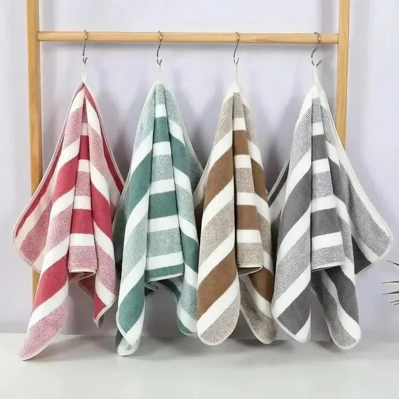 Striped Towel Set – Soft, Quick-Drying, and Absorbent Hand & Bath Towels for the Bathroom By Agency286