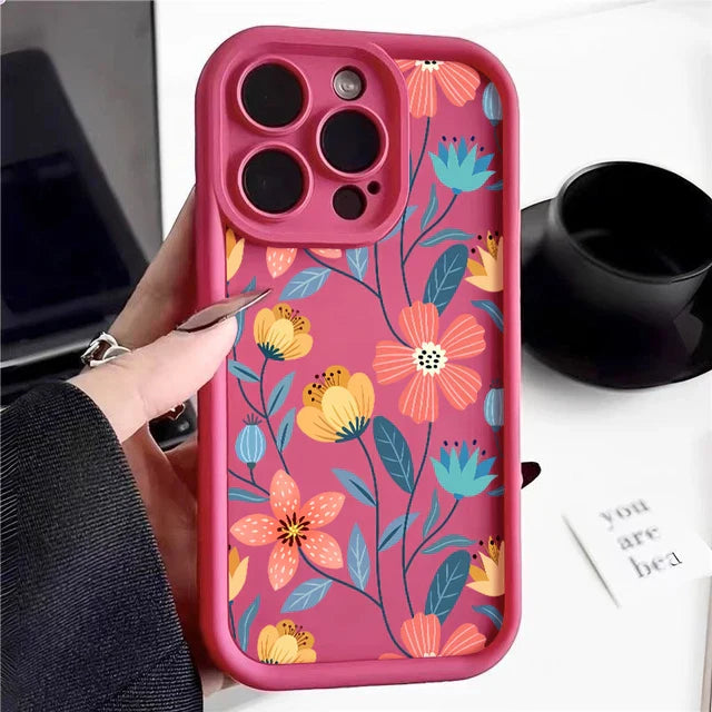 Colorful Flowers Silicone Phone Case for iPhone by Agency286