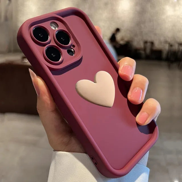 Luxury 3D Love Heart Silicone Phone Case for iPhone by Agency286