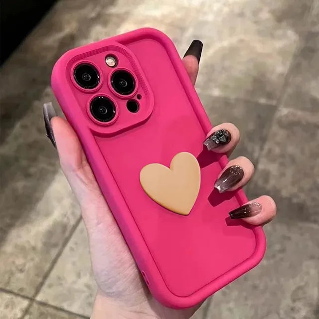 Luxury 3D Love Heart Silicone Phone Case for iPhone by Agency286